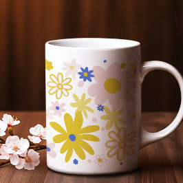 Für Naturliebhaber Gelb und Blauer Frühling Blume Kaffeetasse