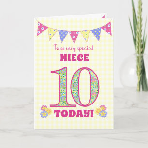 Für Nichte 10. Geburtstag Primroses Jagdkarte Karte