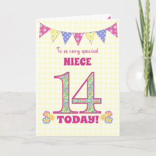 Für Nichte 14. Geburtstag Primroses Jagdkarte Karte