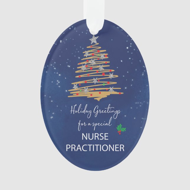 Für Nurse Practitioner Weihnachtsbaum anpassbar Ornament (Vorderseite)