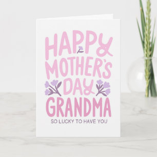 Für Oma Alles Gute zum Muttertag Lila Rosa Karte
