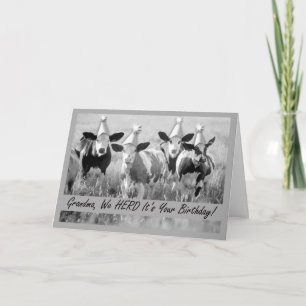 Für Oma Funny Birthday Party Cows Card Karte