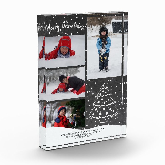 Für Oma | Rustikaler Schneeballbaum Fotoblock (Links)