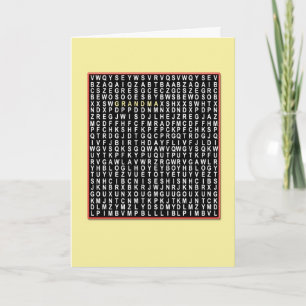 Für Oma, Wordsearch Geburtstagskarte Karte