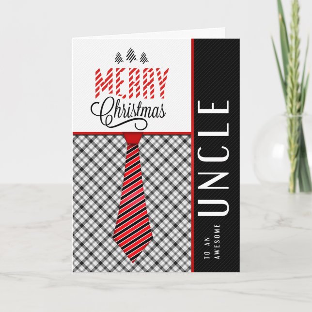 für Oncle MerChristmas Masculine Necktie Feiertagskarte (Vorderseite)