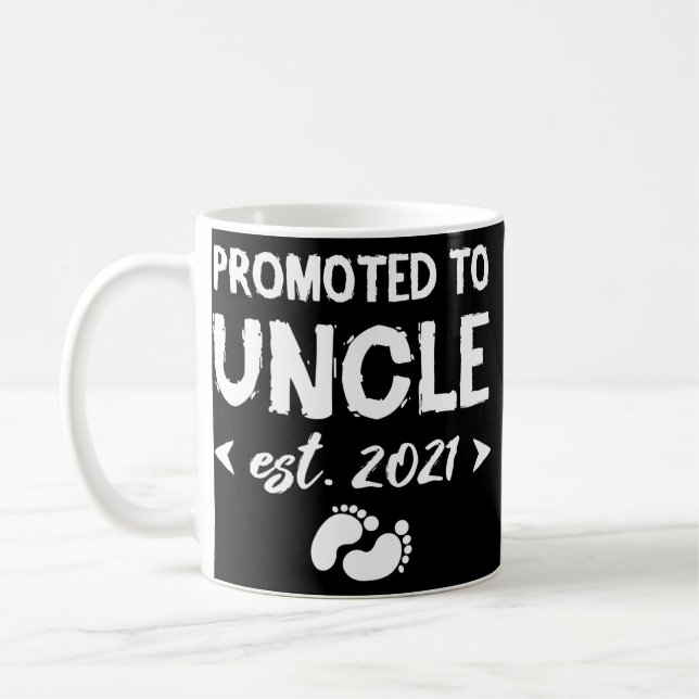 Für Onkel Est 2021 beworben Baby Announcement Gesc Kaffeetasse (Links)