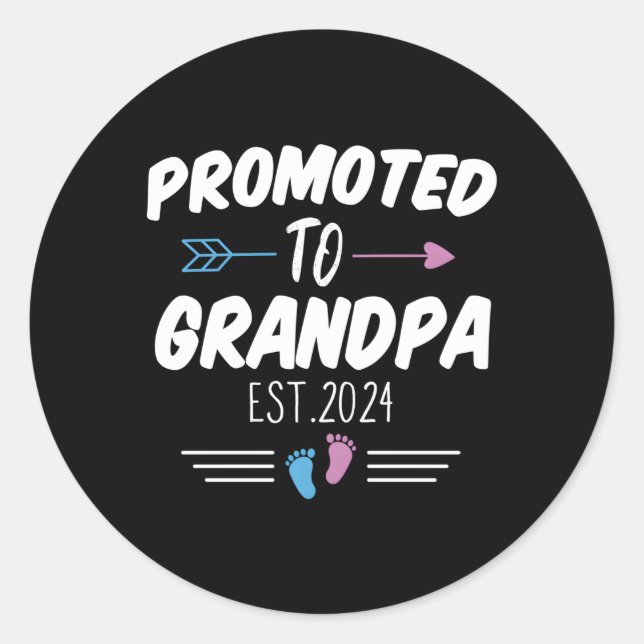 Für Opa Anfang 2024 in Kürze befördert Opa Runder Aufkleber (Vorderseite)