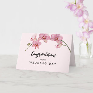 Für Paare am Hochzeitstag Wasserfarbe Pink Blume Karte