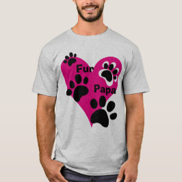 Fur Papa Big Pink Heart Paw Prints Liebe Geschenk T-Shirt