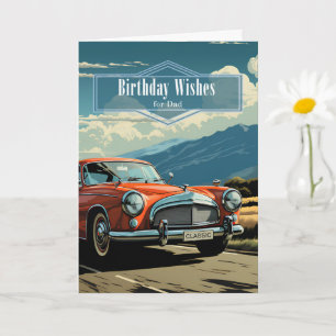für Papa Geburtstag Oldtimer im Retro-Stil Karte