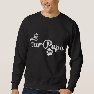 Fur Papa Niedlich Dog Cat Lover Vater Pawprint Ges Sweatshirt