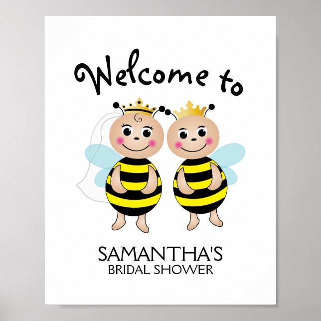 Für Pärchen Willkommensschild Meant to Bee Poster (Vorne)