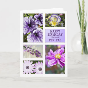 Für Pen Pal, Lavender-hues Blumengeburtkarte Karte