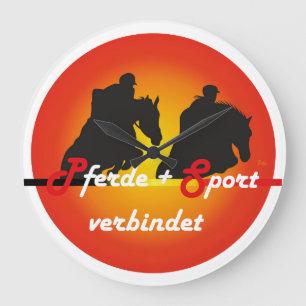 Für Pferde und Pferdesport Liebhaber Große Wanduhr