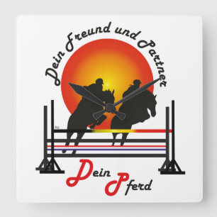 Für Pferde und Pferdesport Liebhaber Quadratische Wanduhr
