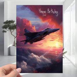 Für Piloten und Enthusiasten - Jet Fighter Birthda Karte