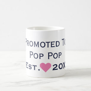 Für Pop Pop Navy & Pink Tasse