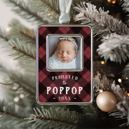 Für Poppop beworben | Foto Grandpa Rahmen-Ornament Silber