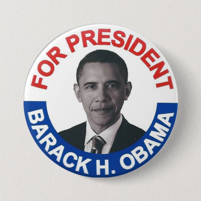 Für Präsident Barack H. Obama Button (Vorderseite)