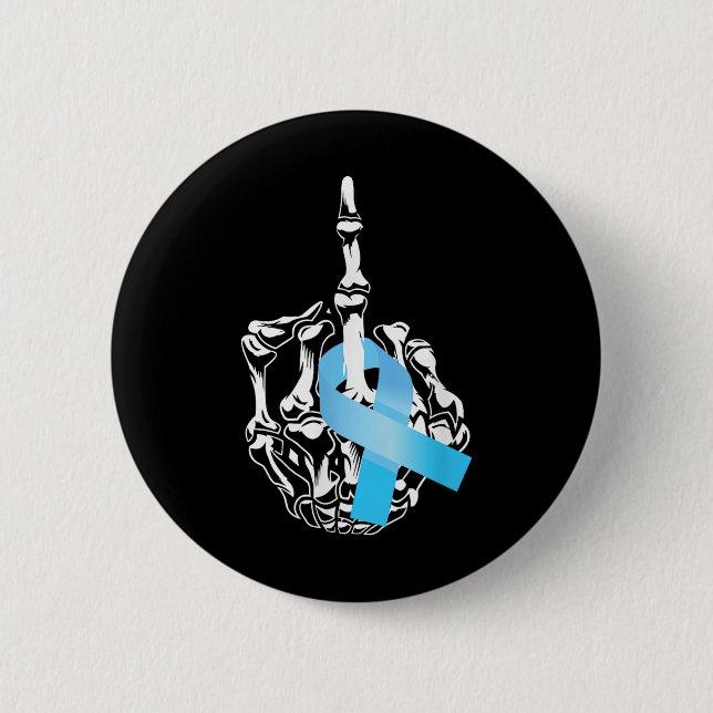Für Prostatakrebs Mittelfinger Prostatakrebs Button (Vorderseite)