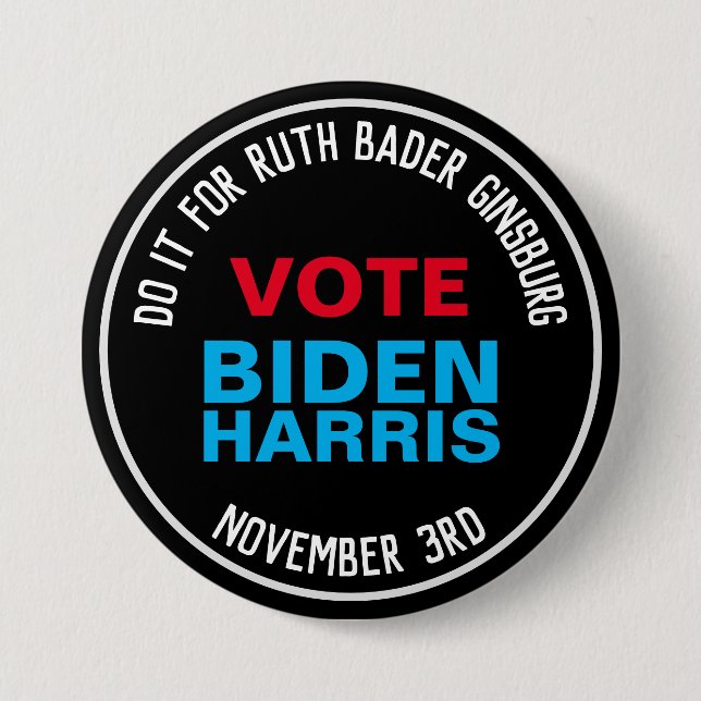 Für R.B.G. Vote BIDEN HARRIS 2020 Button (Vorderseite)