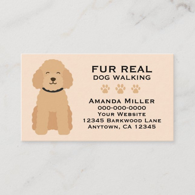 Fur Real Dog Walking Pet Exercise Fitness Humorous Visitenkarte (Vorderseite)