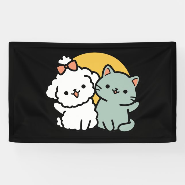 Fur-Real Friends Forever | Niedliches Katzen- und  Banner (Horizontal)