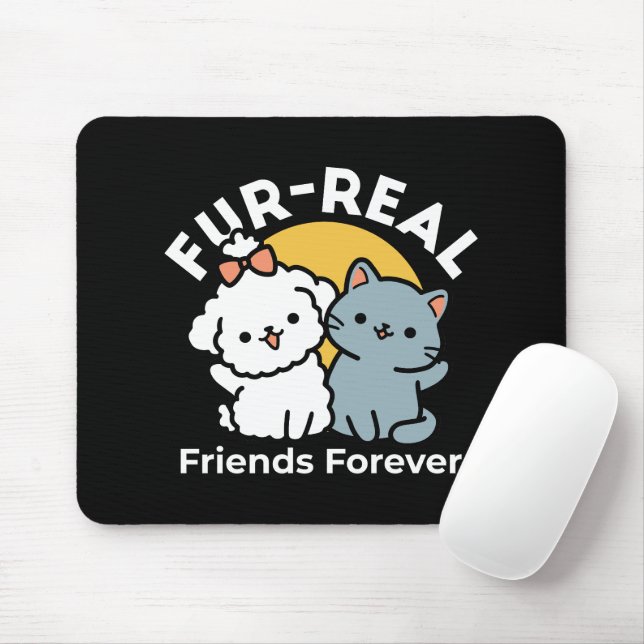 Fur-Real Friends Forever | Niedliches Katzen- und  Mousepad (Mit Mouse)