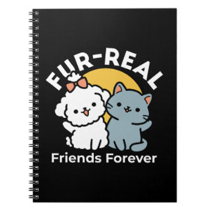 Fur-Real Friends Forever   Niedliches Katzen- und  Notizblock