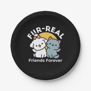 Fur-Real Friends Forever   Niedliches Katzen- und  Pappteller