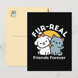 Fur-Real Friends Forever | Niedliches Katzen- und  Postkarte