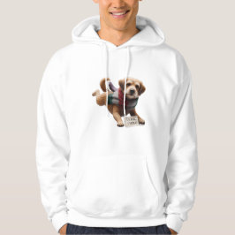 "Fur Real, It's Cold! Funny Dog in Scarf Winter Qu Hoodie