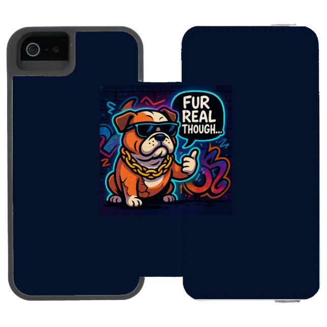Fur Real Though Incipio iPhone Geldbeutel-Hülle (Folio Geöffnet)