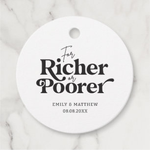 Für reichere oder ärmere Hochzeitsgeschenke einfac Geschenkanhänger