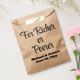 Für Richer oder Poorer Wedding Lottery Gast Gesche Geschenktütchen