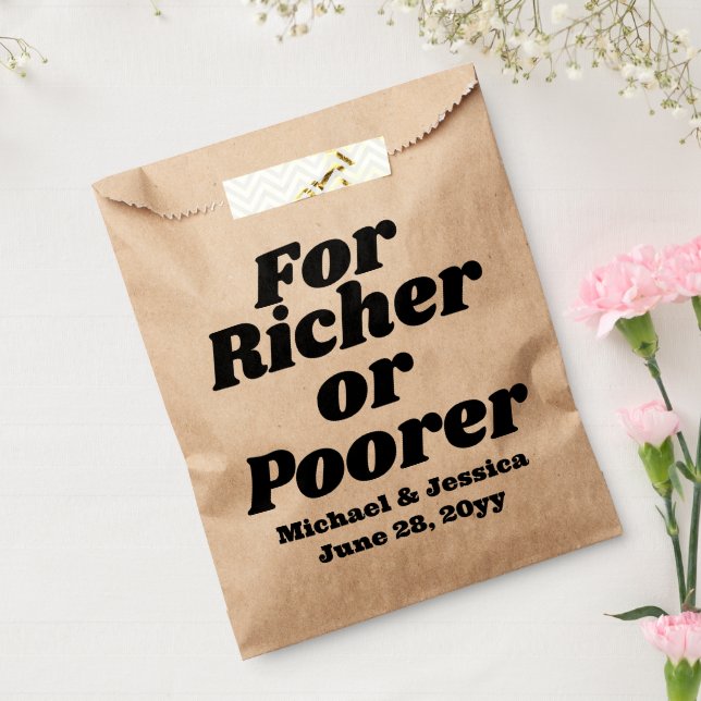 Für Richer oder Poorer Wedding Lottery Gast Gesche Geschenktütchen (Versiegelt)
