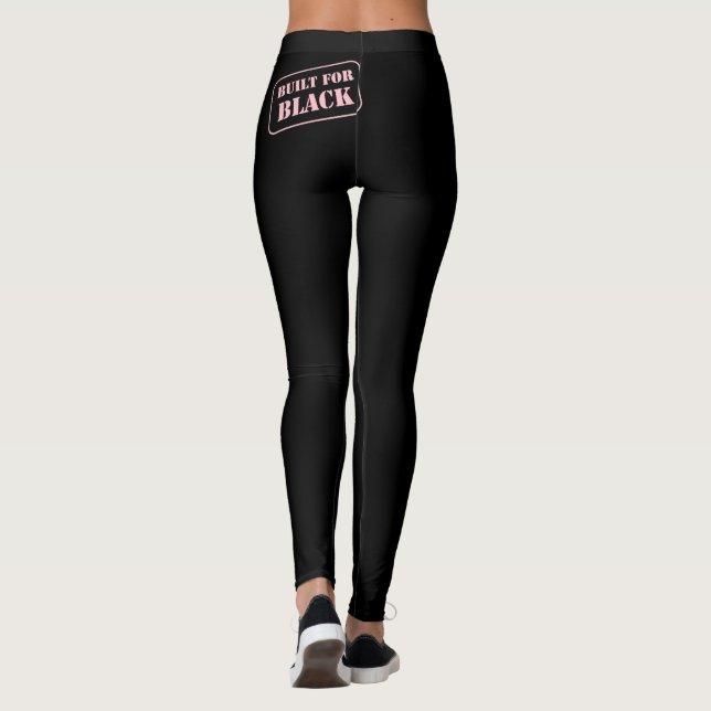 Für Schwarze Leggings Pink über Schwarz gebaut (Rückseite)