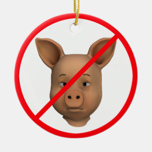 Für Schweine verboten Keramikornament