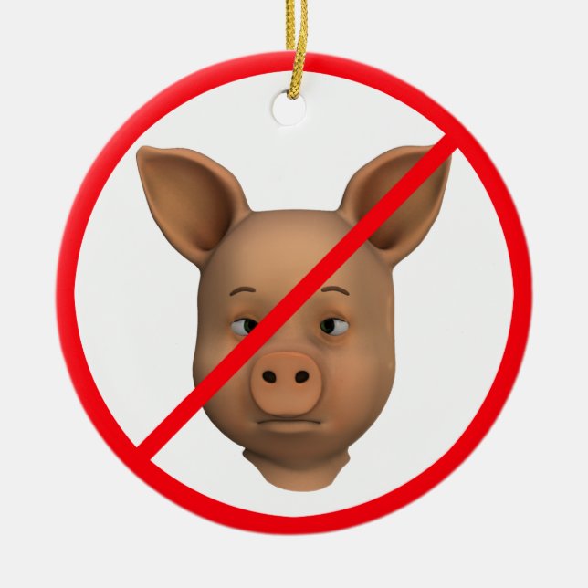 Für Schweine verboten Keramikornament (Vorne)