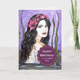 Für Schwester auf der Geburtstagsmutter des Sees Karte