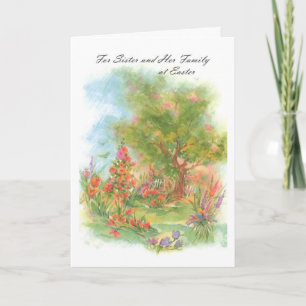 Für Schwester und ihre Familie bei Ostern Feiertagskarte