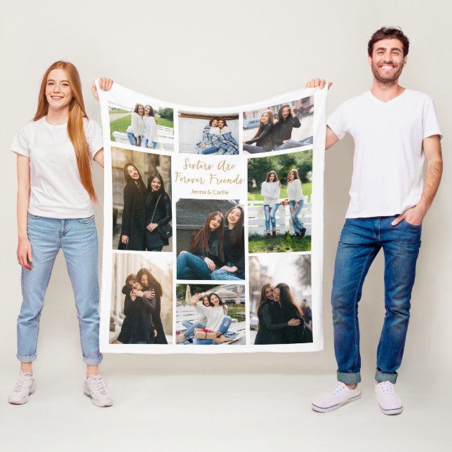 Für Schwestern und Freunde maßgeschneidertes Zitat Fleecedecke (Beispiel)