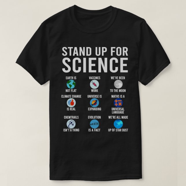 Für "Science Earth" stehen: Nicht flache Impfstoff T-Shirt (Design vorne)