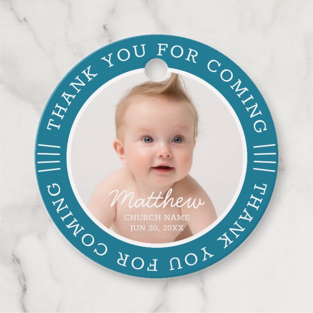 Für seine heilige Taufe danke, dass du ins Foto ko Geschenkanhänger (Vorderseite)