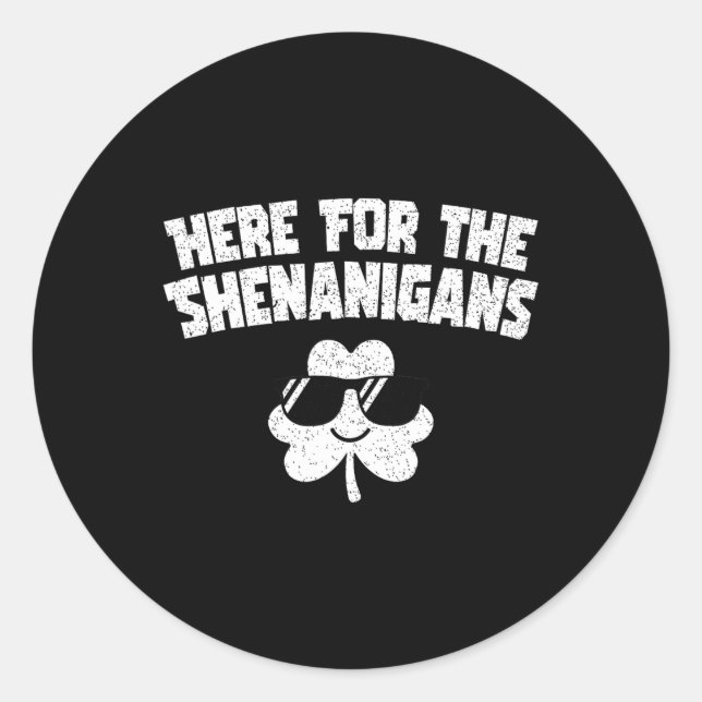 Für Shenanigans Funny St Patricks Day Men KI Runder Aufkleber (Vorderseite)