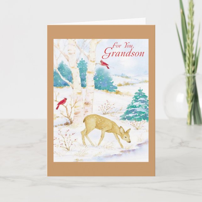 Für Sie Enkel Feiertagskarte (Vorderseite)