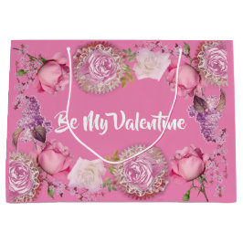 Für sie mein Valentiner Romantischer Rosa Lilac Große Geschenktüte