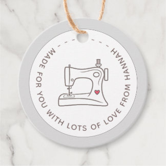 Für Sie mit Liebe Nähmaschine & Herz Geschenkanhänger