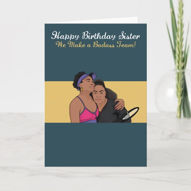 Für Sister Williams Badass Birthday Card Karte (Vorderseite)
