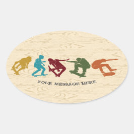 Für Skateboarder Skateboarding Graphics Collage Ovaler Aufkleber